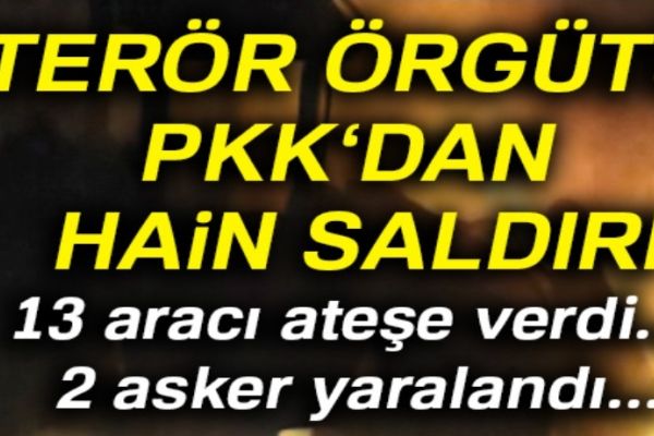 13 Aracı ateşe verdiler: 2 Asker Yaralandı