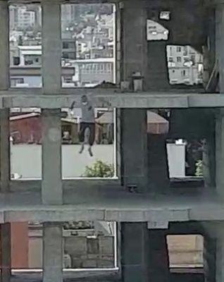 6. kattan atlama anı kameralara yansıdı