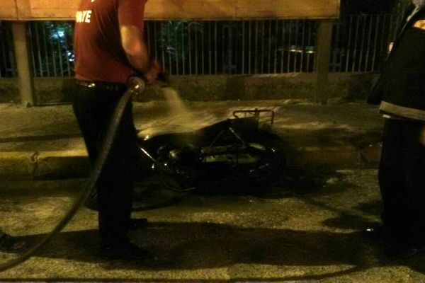 Adıyaman’da motosiklet yandı