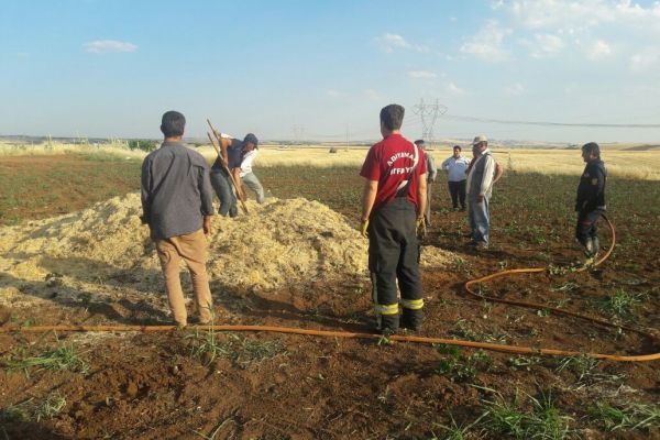 Adıyaman’da saman yangını