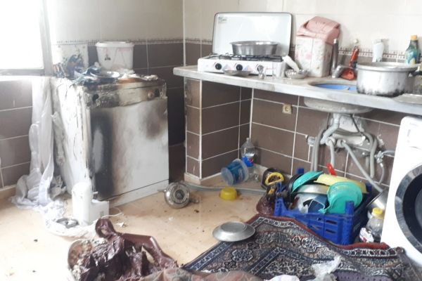 Alev alan tüp paniğe neden oldu