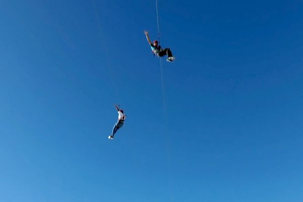 Atatürk Barajı'nda zipline heyecanı