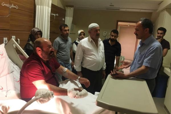 Başkan Kılınç’tan, iş kazası geçiren personeline ziyaret