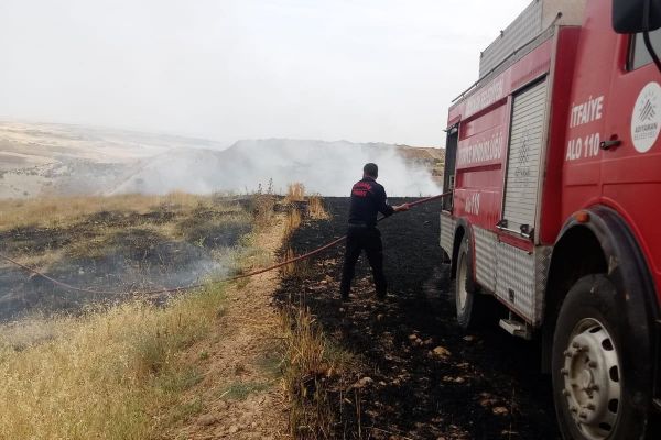 Buğday tarlasında yangın