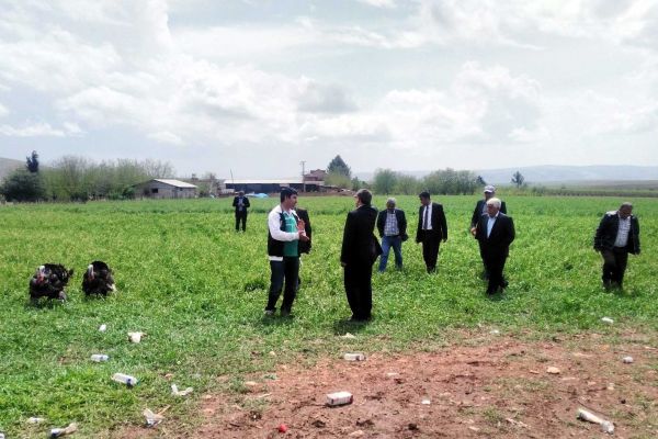 Doludan Hasar Gören Çiftçilerin Hasar Tespiti Yapılıyor