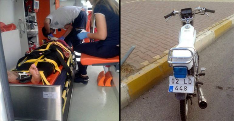 Motosiklet Yayaya Çarptı: 1 Yaralı