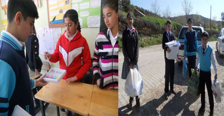 ÖĞRENCİLERDEN KIRTASİYE YARDIMI