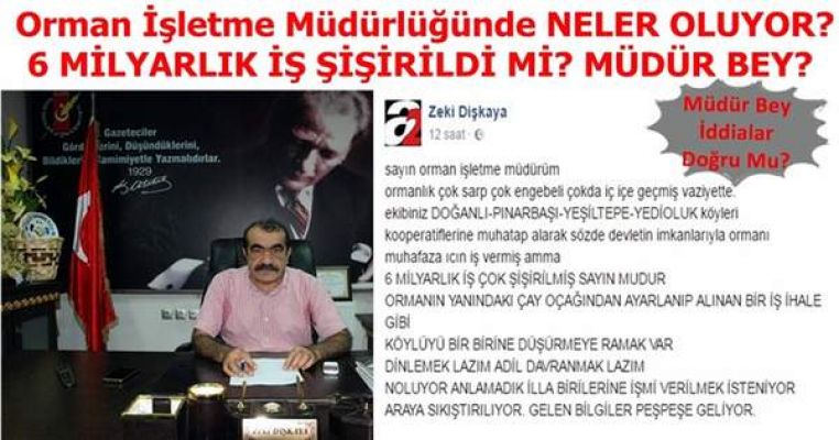 Orman İl Müdürlüğüyle ilgili bomba iddia