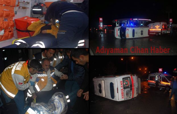 Otomobille Çarpışan Ambulans Takla Attı: 3 Yaralı