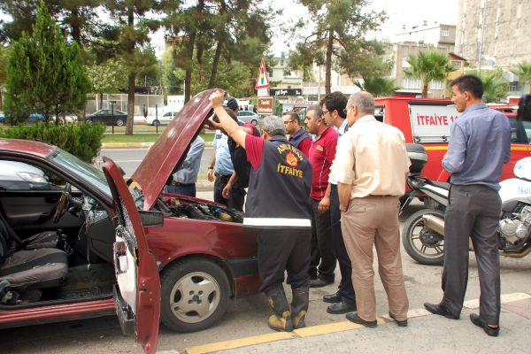 Park Halindeki Otomobilde Yangın Çıktı