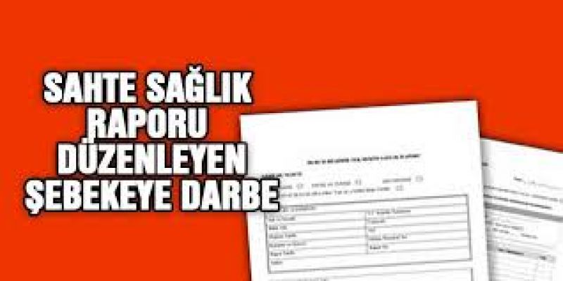 Sahte rapor çetesine operasyon