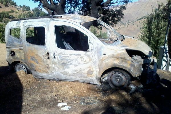 Sincik'te Bir Araç Kundaklandı