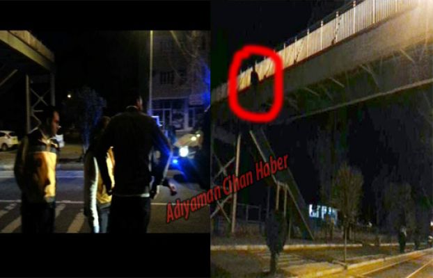 Sabaha Karşı Üst Geçitte İntihara Kalkıştı