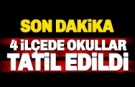Adıyaman'ın 4 ilçesinde okullar tatil edildi