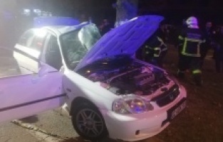 Otomobil refüjdeki ağaca çarptı: 2’si ağır 4 yaralı