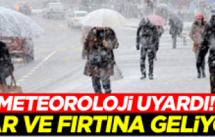 Meteorolojiden yoğun kar yağışı ve fırtına uyarısı