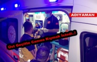 Üst geçide çıkarak canına kıymak istedi