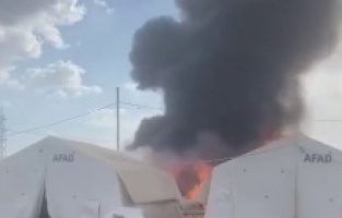 Çadır kentte korkutan yangın