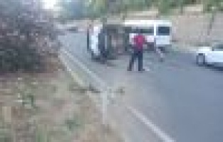 Adıyaman’da otomobil takla attı