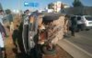 Adıyaman’da otomobil takla attı