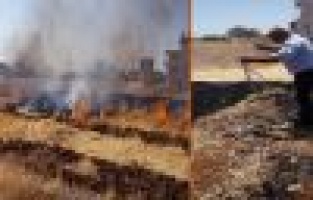 Anız Yangını Korkuttu