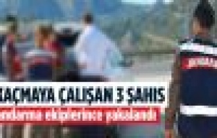 Aranan şahıslar yakayı jandarmaya kaptırdı