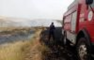 Buğday tarlasında yangın