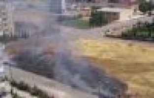 Çıkan anız yangını itfaiye söndürdü