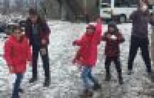 Çocukların kar keyfi