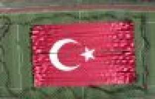 Dev Türk bayrağı ve Türkiye haritasıyla askere selam