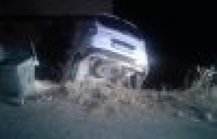 Hafif ticari araç şarampole uçtu