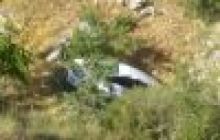 Hafif ticari araç şarampole yuvarlandı