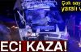 Minibüs kamyona arkadan çarptı: 15 yaralı