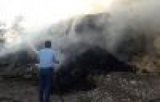 Saman yüklü tırda yangın