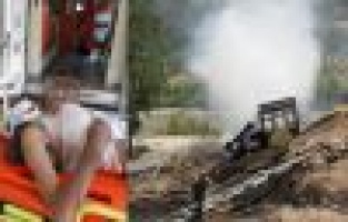 Şarampole Yuvarlanan Kamyon Kül Oldu: 2 Yaralı