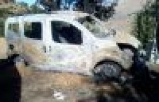 Sincik'te Bir Araç Kundaklandı