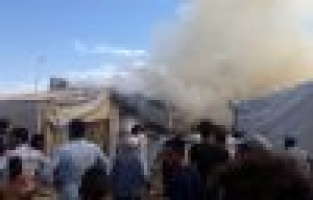 Yabancı uyruklu ailenin kaldığı konteynırda yangın