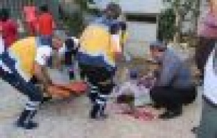 Yüksekten düşen kadın yaralandı