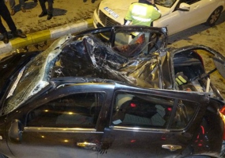 Yaşanılan feci kaza kameralara yansıdı