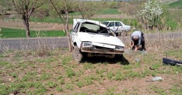 Kontrolden çıkan otomobil takla attı