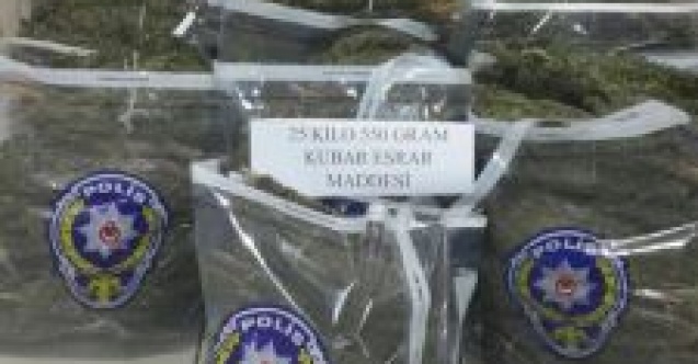 Adıyamanda 25 kilo 550 gram esrar ele geçirildi