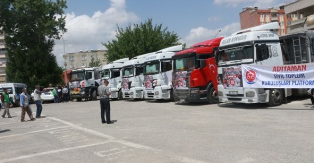 Adıyamandan Afrine 69 tır dolusu yardım