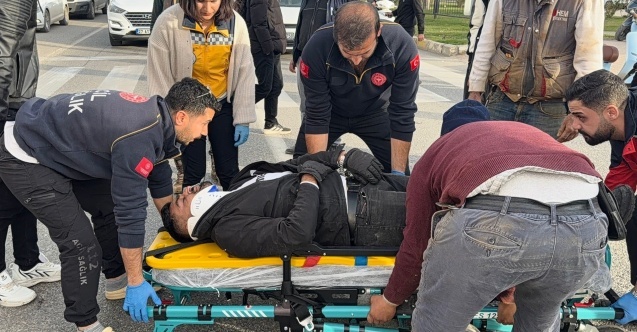 Yayaya çarpmamak için motosikleti devirdi: 1 yaralı