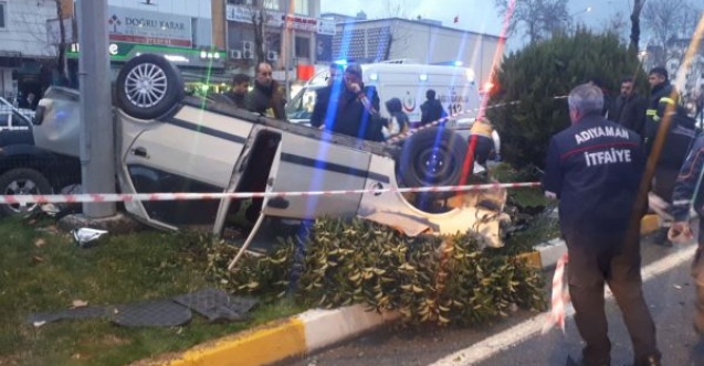 Çarpıştıktan sonra refüje çıktı: 2 Yaralı