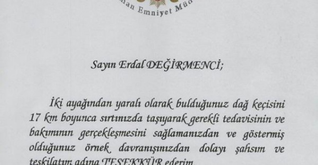 Emniyet müdüründen duyarlı vatandaşlara tebrik kartı
