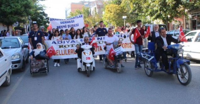 ‘Engelliler ile Nemrut Dağına Tırmanıyoruz projesi kortej yürüyüşüyle başladı