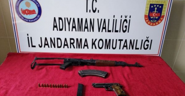 Jandarma uzun namlulu silah ve tabanca ele geçirildi