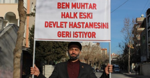 Muhtardan pankartlı hastane talebi