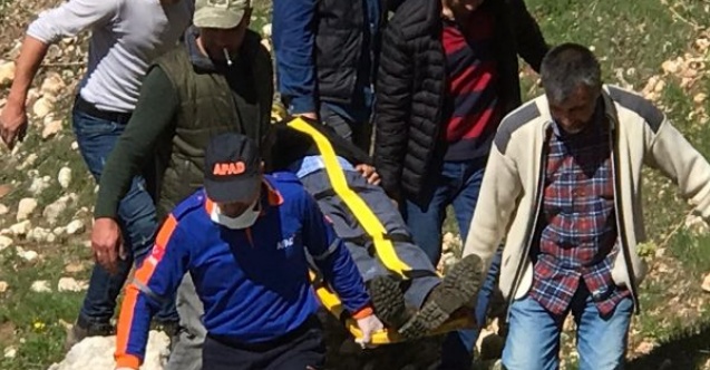 Pancar toplamak isterken kayalıklardan düştü